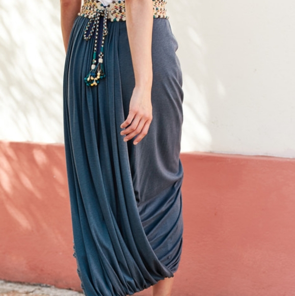 Peruvian Connection Souk Skirt Faux Wrap Deep Blue Skirt Size XL - Picture 10 of 10